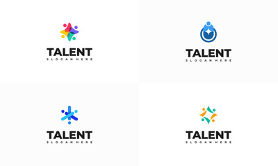 Sticker - Set of Talent Logo designs concept vector, Rising Star Logo designs template, Reaching Star logo symbol