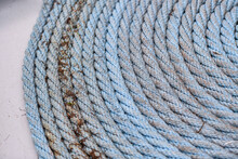Mooring Heavy Duty Rope Detail On A Military Ship