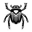 Dung beetle scarab icon on white background.