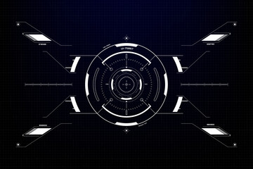 Leinwandbilder - HUD digital futuristic element of drone, radar, cockpit, space ship cyberpunk design concept. UI, GUI technology virtual reality view display vector design.