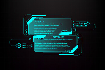 Fototapete - Creative digital callout title bar template in HUD UI infographic template. Future technology business dual display for presentation and advertising vector.