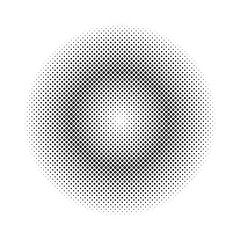 Poster - Halftone circle. Fade dot. Pop art texture. Round faded pattern. Black dots isolated on white background. Point sphere for design prints. Abstract radial circular fades gradation. Vector illustration