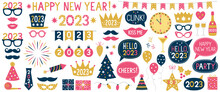 New Year 2023 Vector Party Props Set