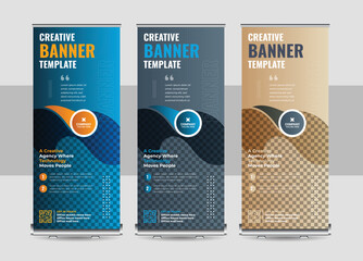 Wall Mural - Business Roll Up Banner, corporate Roll up background for Presentation, Vertical roll up, x-stand, exhibition display