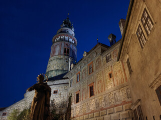 Sticker - night view to Cesky Krumlov castle - Czech republic