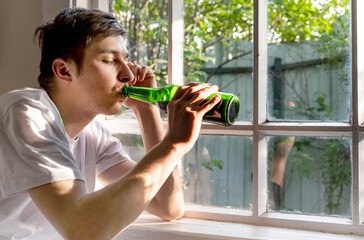 Poster - Young Man with a Beer