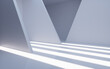 © 婷婷 季 - White abstract geometric architecture, Interior geometry scene, 3d rendering.