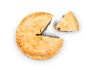 Wall Mural - Homemade tasty  Pie  on white background