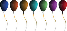  Colorful Balloons On A White Background
