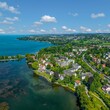 Ausblick auf das Aeschacher Bodensee-Ufer und Bad Schachen in Lindau am Bodensee