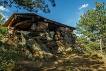 Shabby Rock Shelter At The Top Of Round Mountain Trail Near Estes Park In Colorado