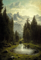 Wall Mural - river in the mountains