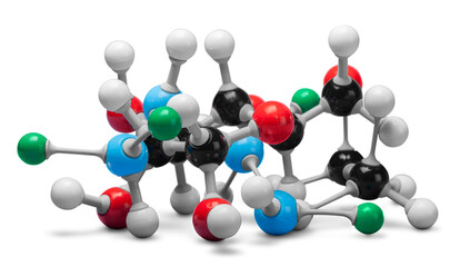 Wall Mural - molecular structure model on white background