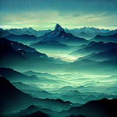 Wall Mural - abstract mountain landscape