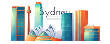 Sydney, Australia Skyline With Opera House Banner
