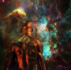 Wall Mural - droid in space