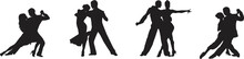 Vector Silhouette Of A Couple Dancing Ballroom Dance