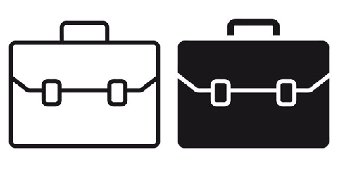 Poster - ofvs206 outlinefilledvectorsign ofvs - briefcase vector icon . isolated transparent . black outline 
