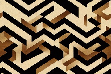Poster - sacred geometry grid graphic deco hexagon pattern. 2d illustrated illustration