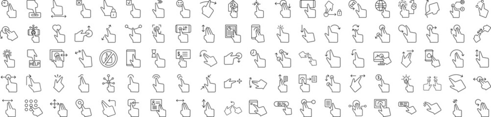 Poster - Touch gesture icon collections vector design