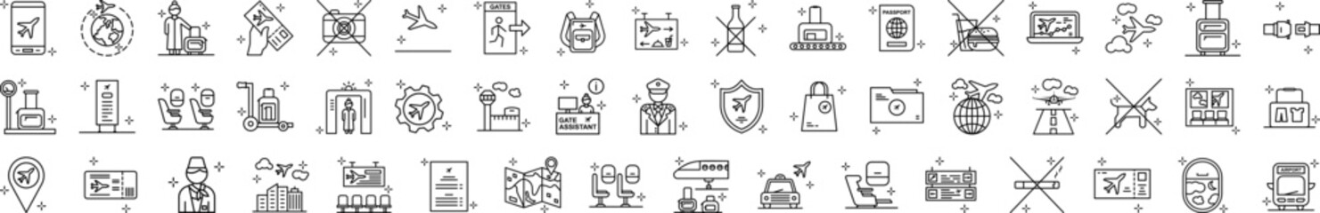Poster - Airport icon collections vector design