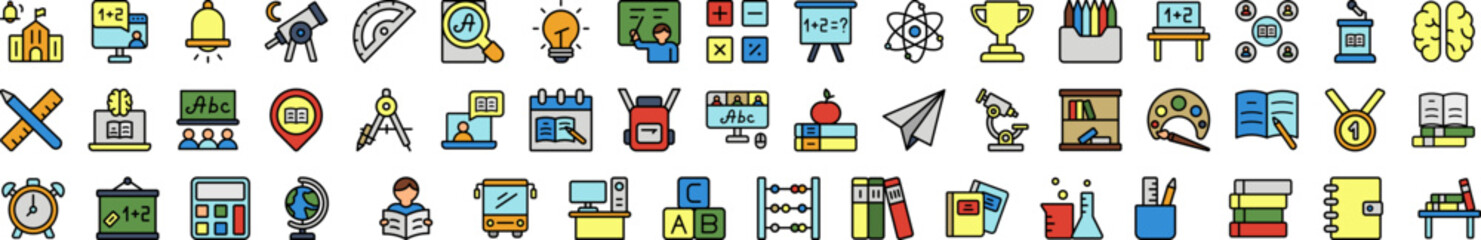 Poster - Back to school icon collections vector design