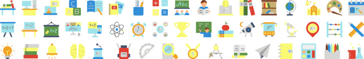 Poster - Back to school icon collections vector design