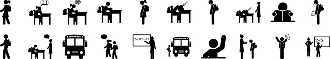 Poster - Back to school icon collections vector design