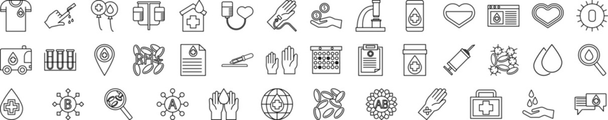 Poster - Blood donation icon collections vector design