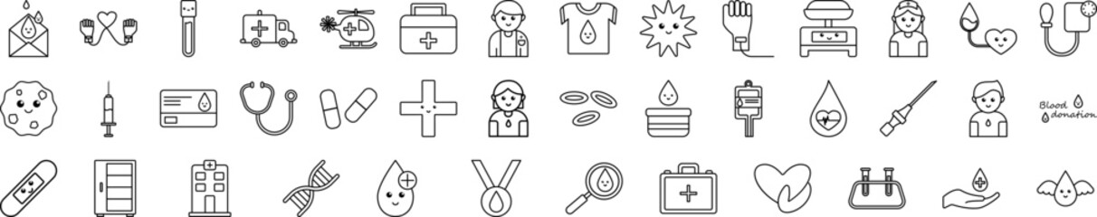 Poster - Blood donation icon collections vector design