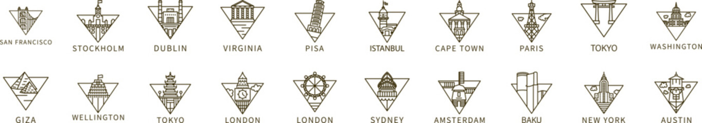 Poster - City icon collections vector design