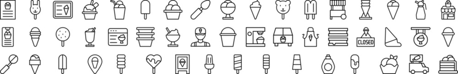 Poster - Ice cream shop icon collections vector design