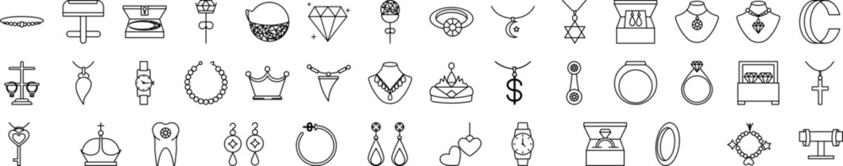 Poster - Jewelry icon collections vector design