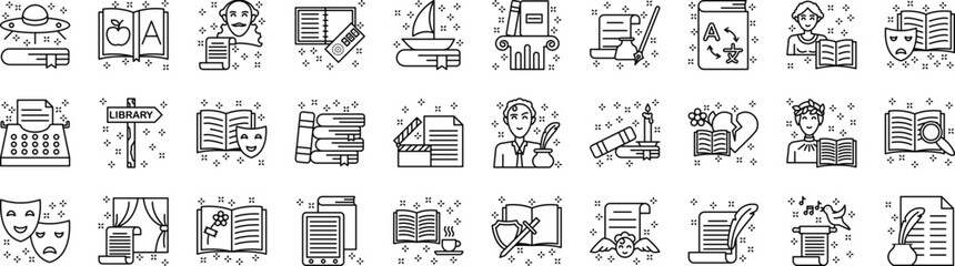 Poster - literature icon collections vector design