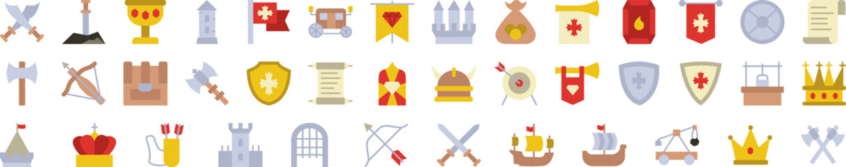 Wall Mural - Medieval icon collections vector design