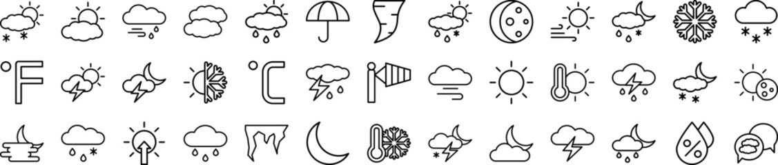 Poster - Weather icon collections vector design