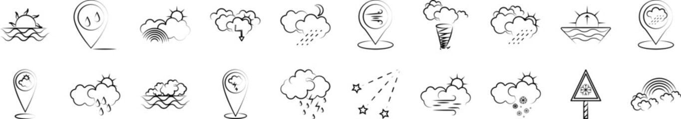 Poster - Weather icon collections vector design