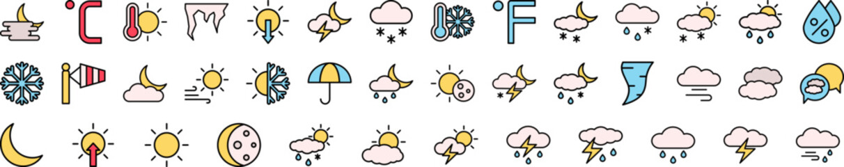 Poster - Weather icon collections vector design