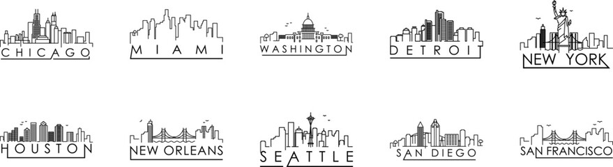 Aufkleber - Cities icon collections vector design