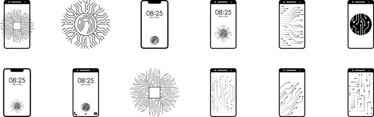 Poster - Fingerprint icon collections vector design