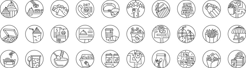 Poster - Take away icon collections vector design