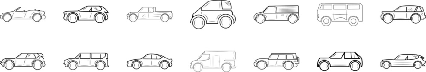 Poster - Cars icon collections vector design