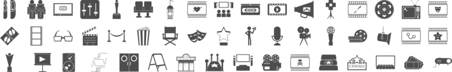 Poster - Cinema icon collections vector design