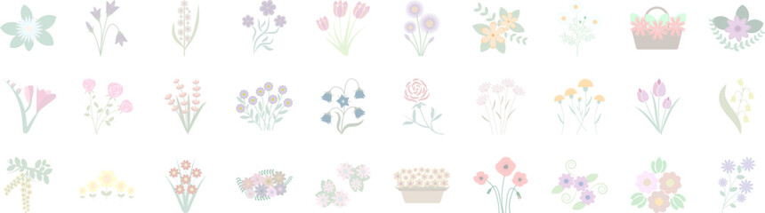 Poster - flowers icon collections vector design