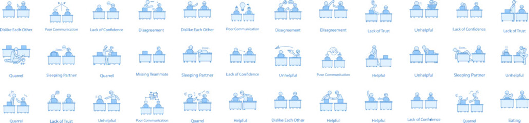 Poster - Colleague and business partners icon collections vector design