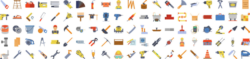 Poster - construction tools icon collections vector design