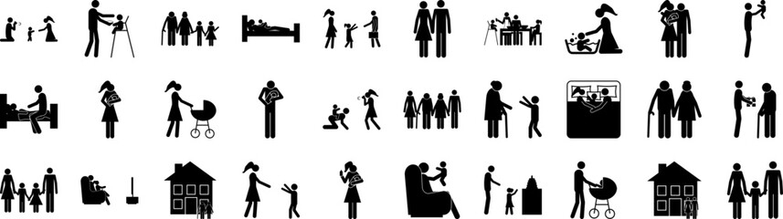 Poster - Family icon collections vector design