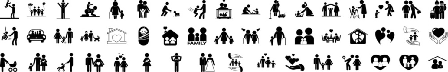 Poster - Family icon collections vector design