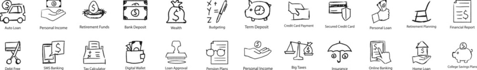 Poster - Finance icon collections vector design