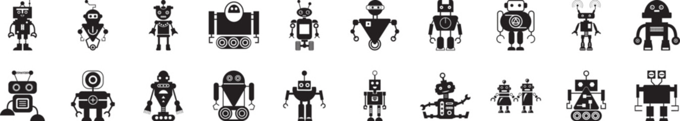 Poster - Robot icon collections vector design